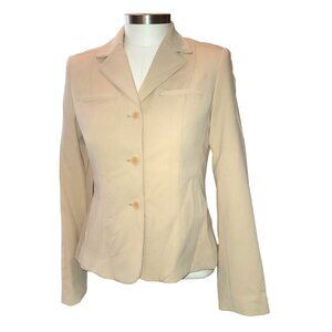 Rafaella Woman's Blazer Creamy Mustard Neutral Textured Jacket Size 6 JJ3474